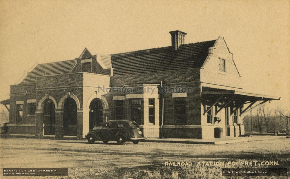 Postcard: Railroad Station, Pomfret, Connecticut